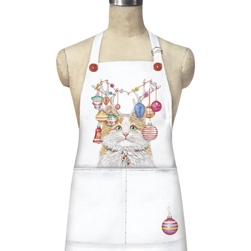 Cat Holiday Antlers Apron