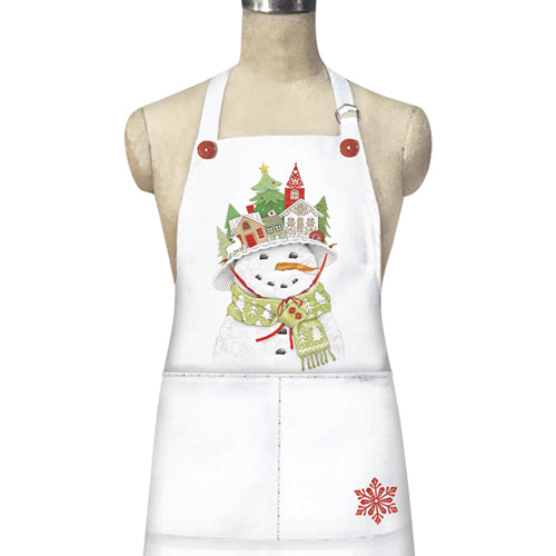 Paper Hat Snowman Apron