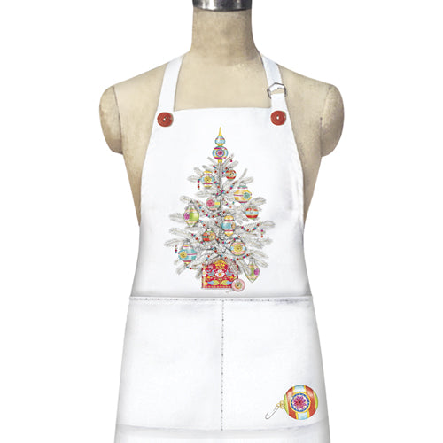 White Ornament Tree Apron