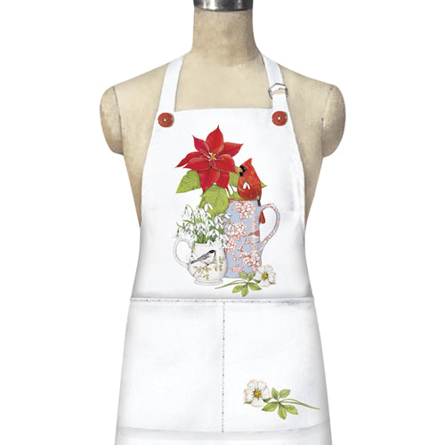 Poinsettia Vases Apron