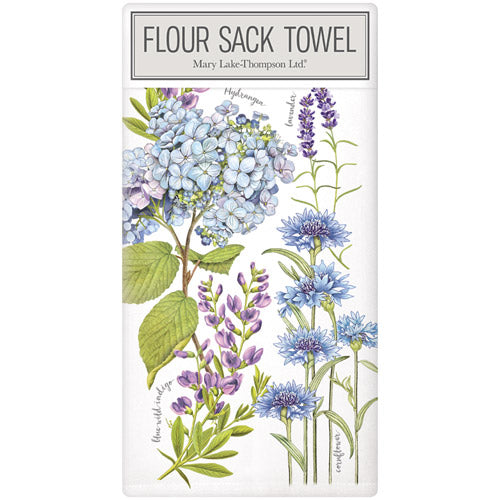 Blue Flowers Large Packaged Towel