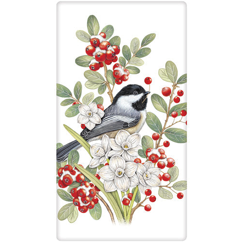 Chickadee Paperwhites Bagged Towel