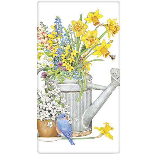 Spring Watering Can Bagged Towel