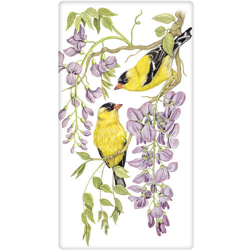 Goldfinch Wisteria Bagged Towel