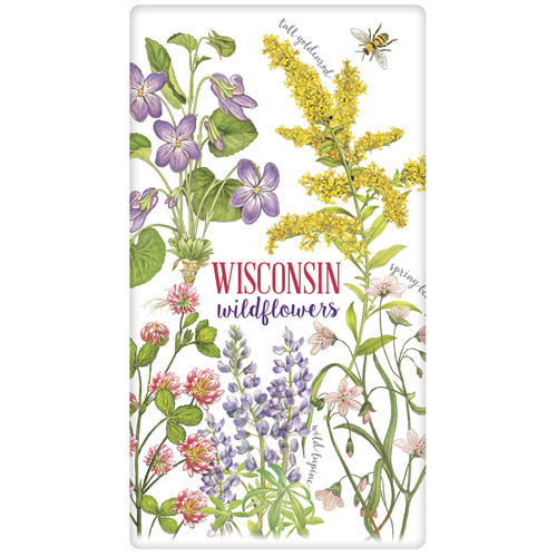 Wisconsin Flowers Bagged Towel