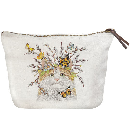 Willow Crown Cat Canvas Pouch