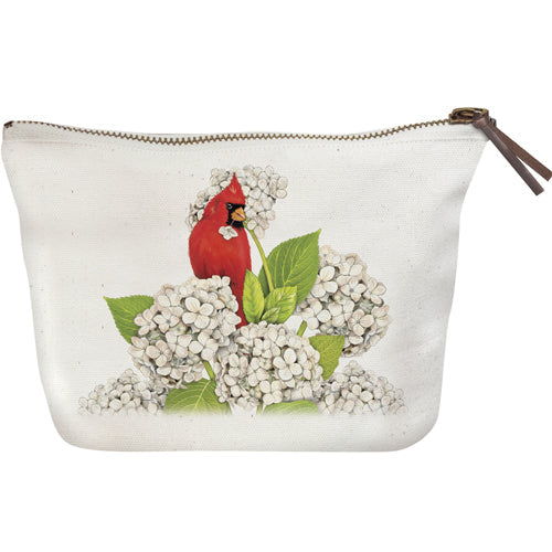 Cardinal Hydrangea Canvas Pouch