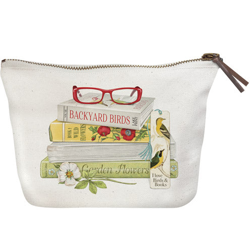 Garden Book Stack Canvas Pouch