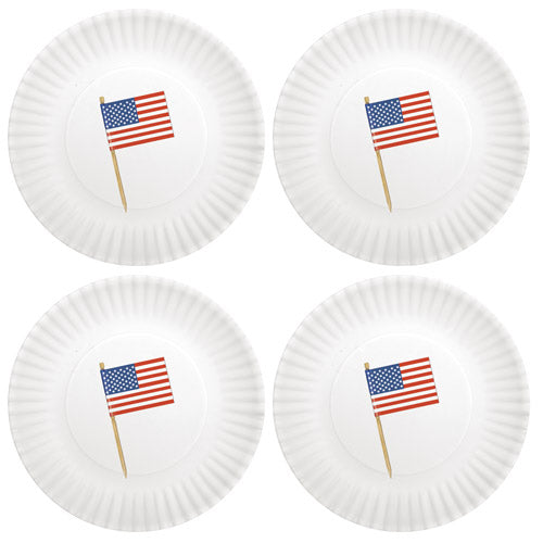 Flag Melamine Appetizer Plates Set of 4