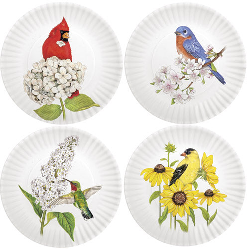 Spring Birds Melamine Plates S/4