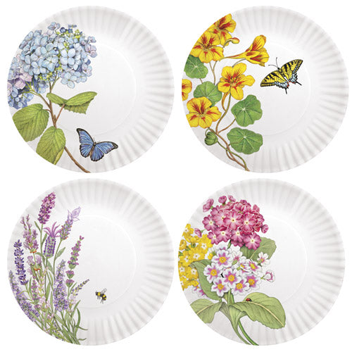 Floral Melamine Plates Assorted Set of 4