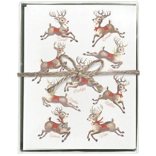 Retro Reindeer Boxed Greeting Cards