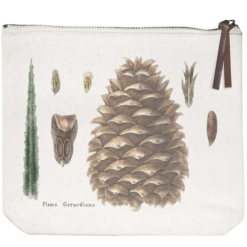 Botanical Pinecone Canvas Pouch