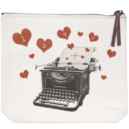 Love Typewriter Canvas Pouch