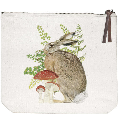 Toadstool Rabbit Canvas Pouch