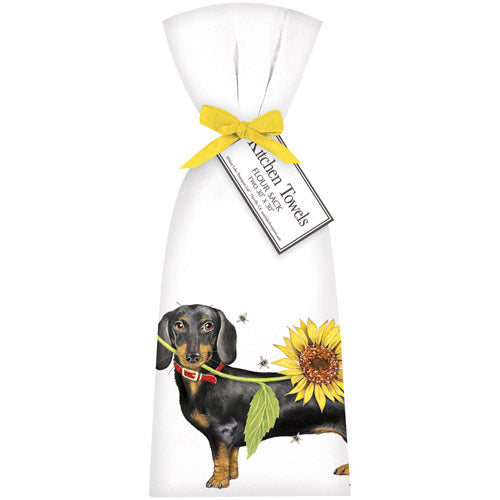 Doxie Sunflower Towel Set