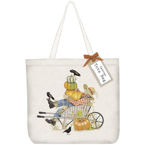 Scarecrow Wheelbarrow Tote Bag