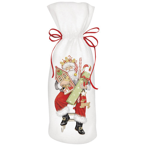 Sitting Santa Wine Bag