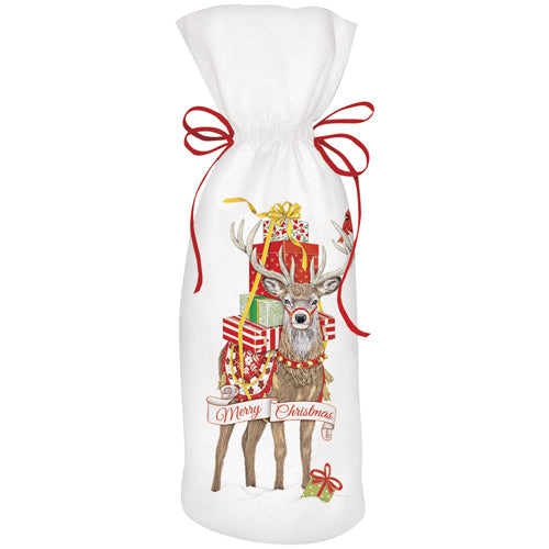 Present Deer Wine Bag