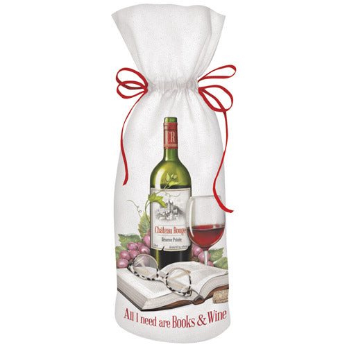 Books And Wine Wine Bag