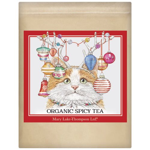 Cat Holiday Antlers Wrapped Tea