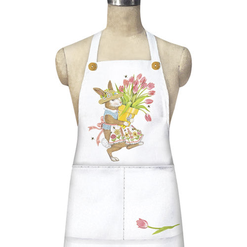 Potted Tulip Rabbit Apron