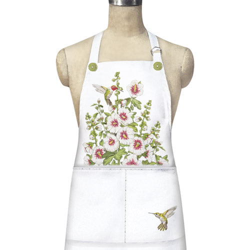 White Hollyhocks Apron