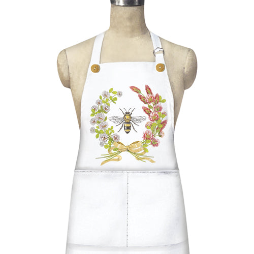 Bee Clover Wreath Apron