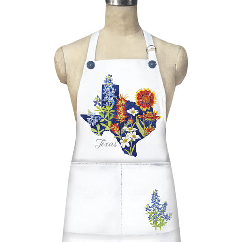 Texas Map Flowers Apron