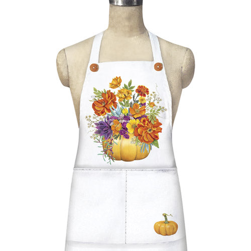 Fall Flowers Pumpkin Apron