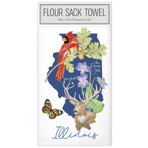 Illinois State Symbols Large Packaged Towel