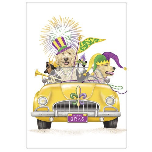 Mardi Gras Party Animals Bagged Towel