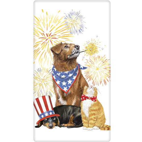 Firework Pets Bagged Towel