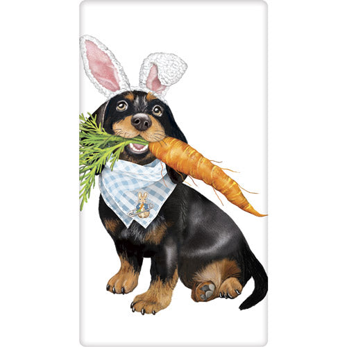 Doxie Carrot Bagged Towel