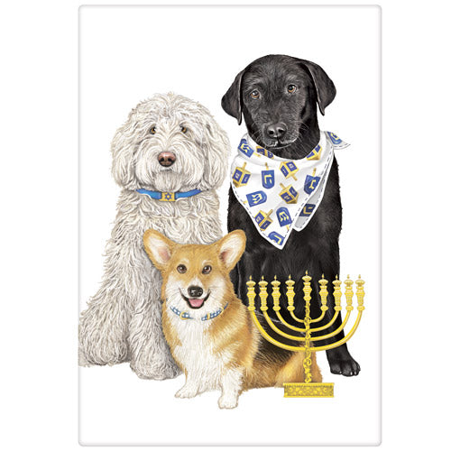 Hanukkah Dogs Bagged Towel