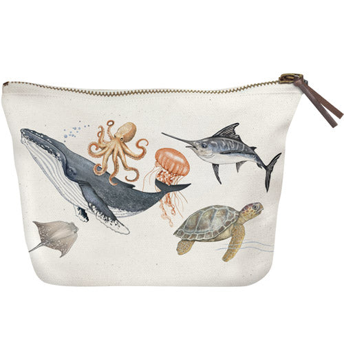 Marine Life Canvas Pouch