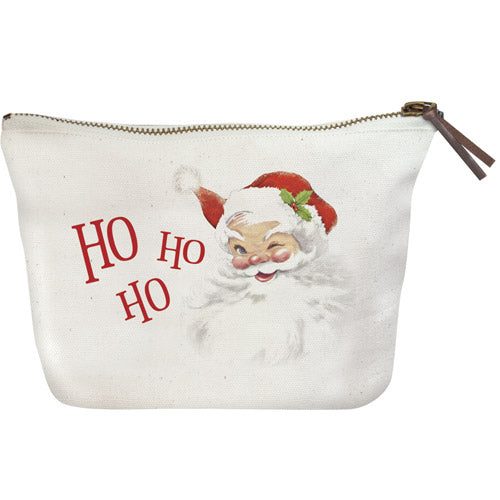 Winking Santa Canvas Pouch