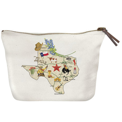 Texas Landmarks Canvas Pouch