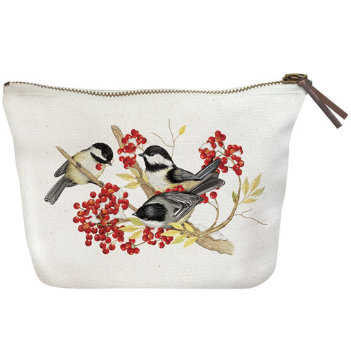 Winterberry Birds Canvas Pouch