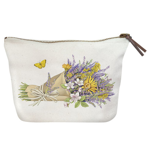 Lavender Bouquet Canvas Pouch