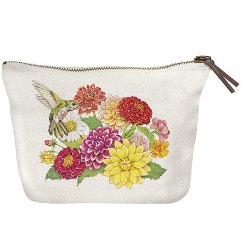 Dahlia Vase Flowers Canvas Pouch