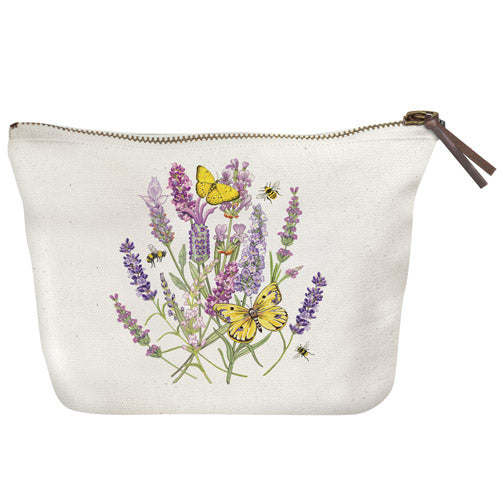 Lavender Butterfly Canvas Pouch