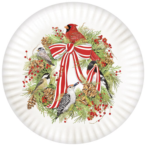 Winter Bird Wreath Melamine Platter