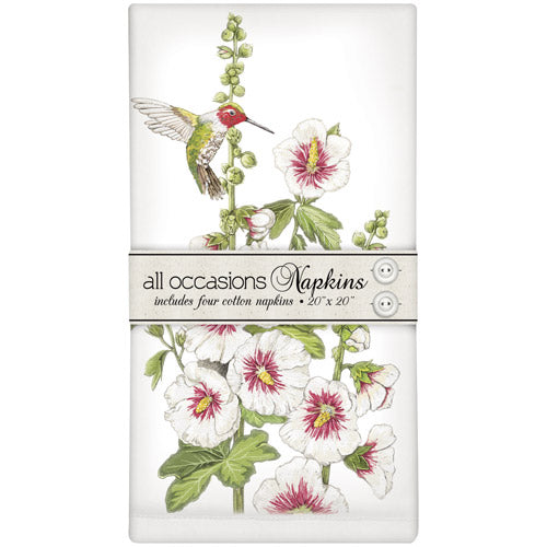 White Hollyhocks Casual Napkins