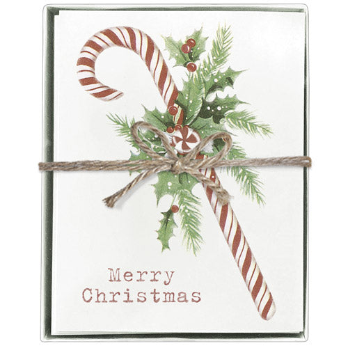 Candy Cane Holly Boxed Greeting Cards