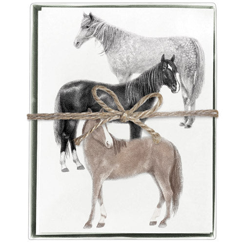 Three Horses Boxed Greeting Cards