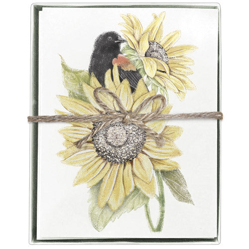 Sunflower Blackbird Boxed Greeting Cards