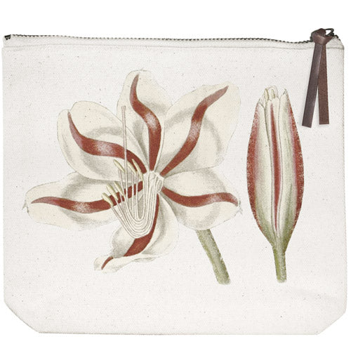 Striped Amaryllis Canvas Pouch