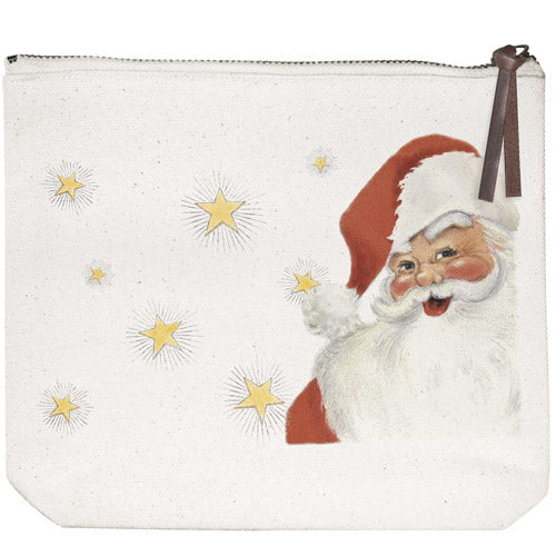 Santa Stars Canvas Pouch