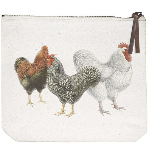 Chicken Trio Canvas Pouch